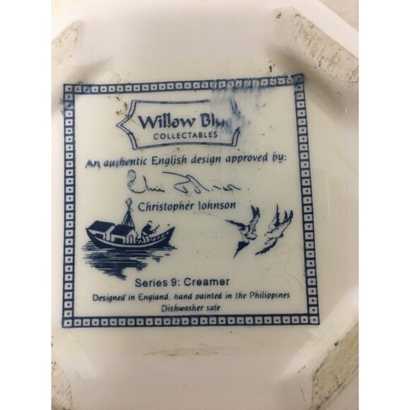 Willow Blue Collectables By Christopher Johnson England Series 9 Creamer - Picture 7 of 10